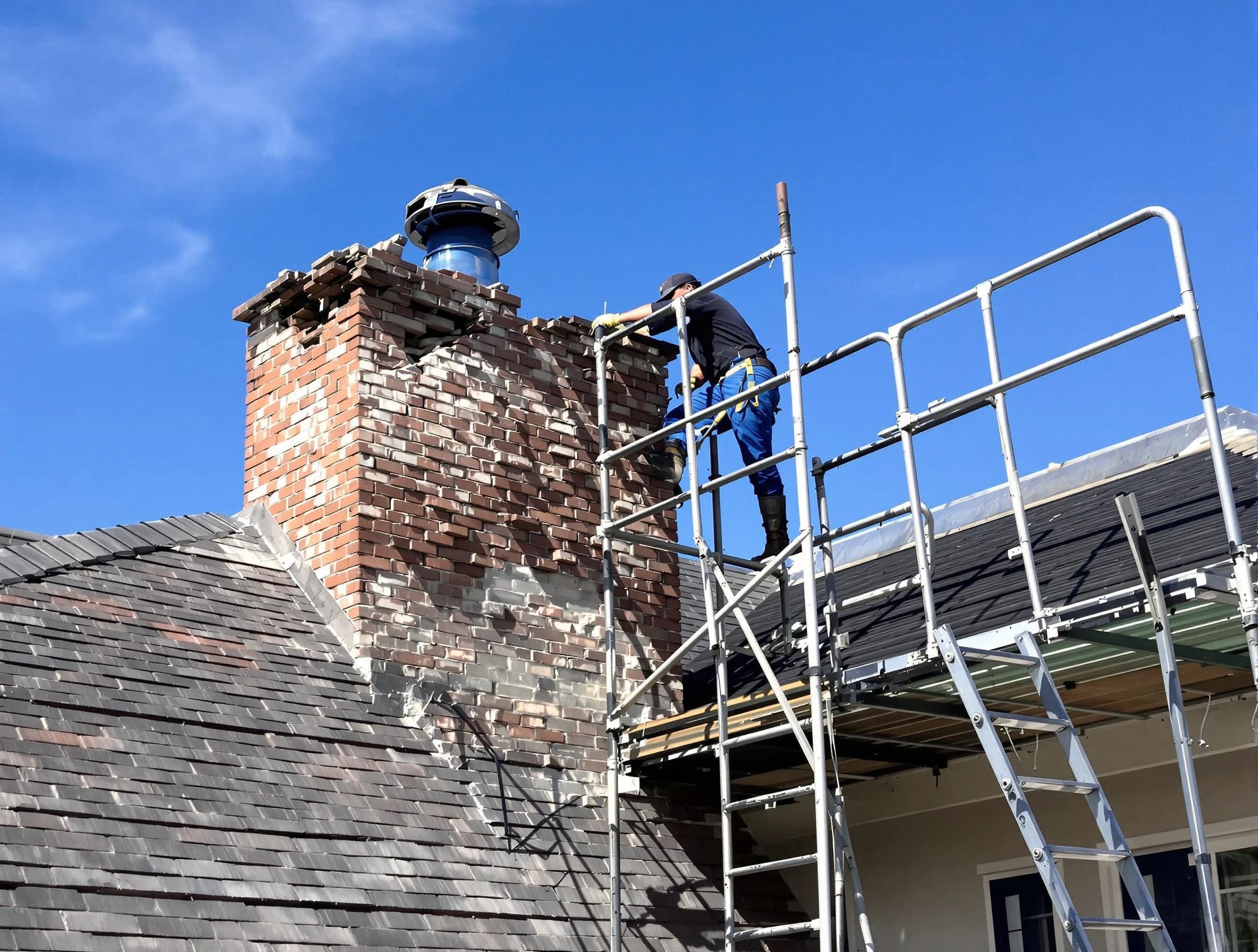 Rebuilding a chimney structure by Niwot Chimney Sweep in Niwot, CO