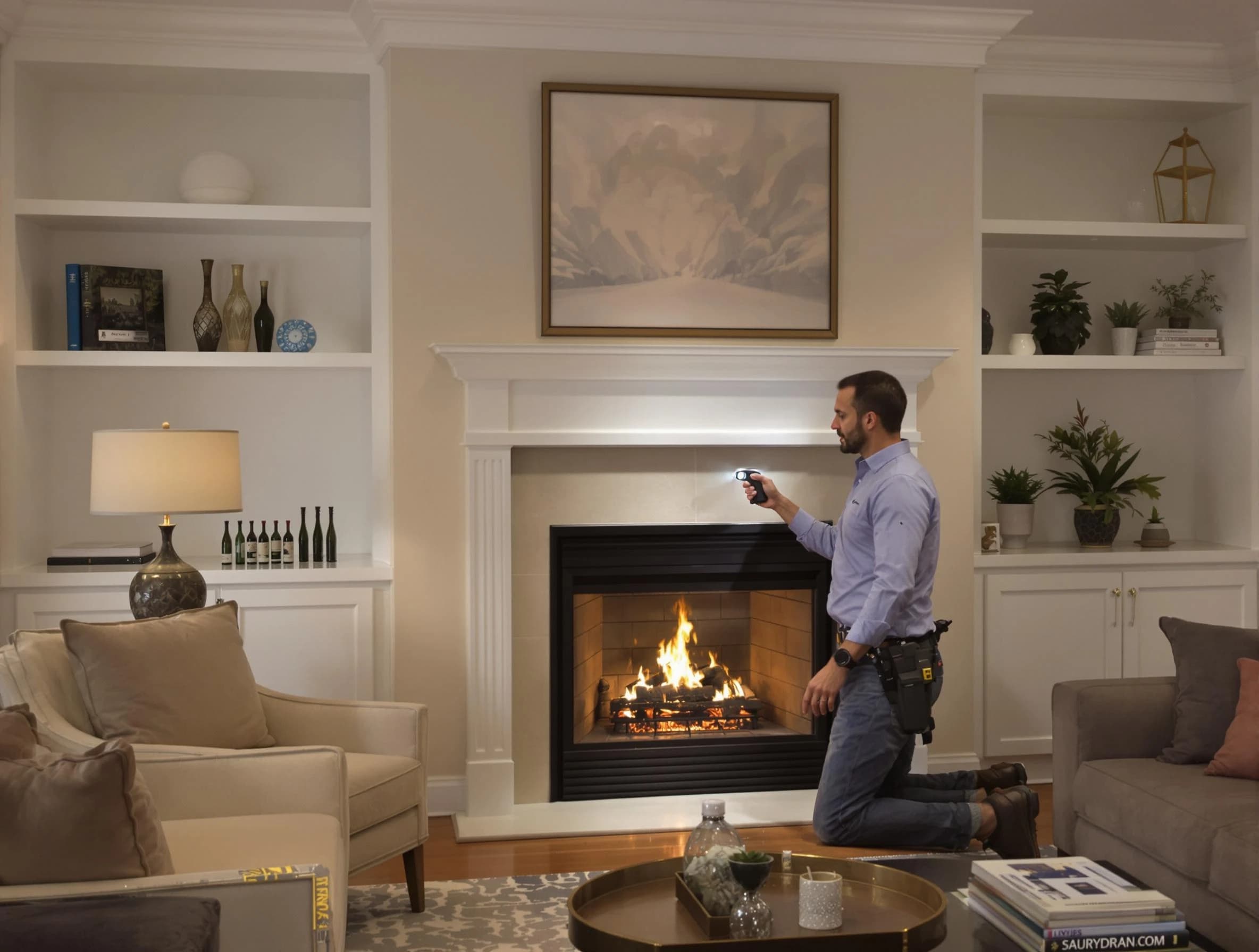 Niwot Chimney Sweep conducting a fireplace safety inspection in Niwot, CO