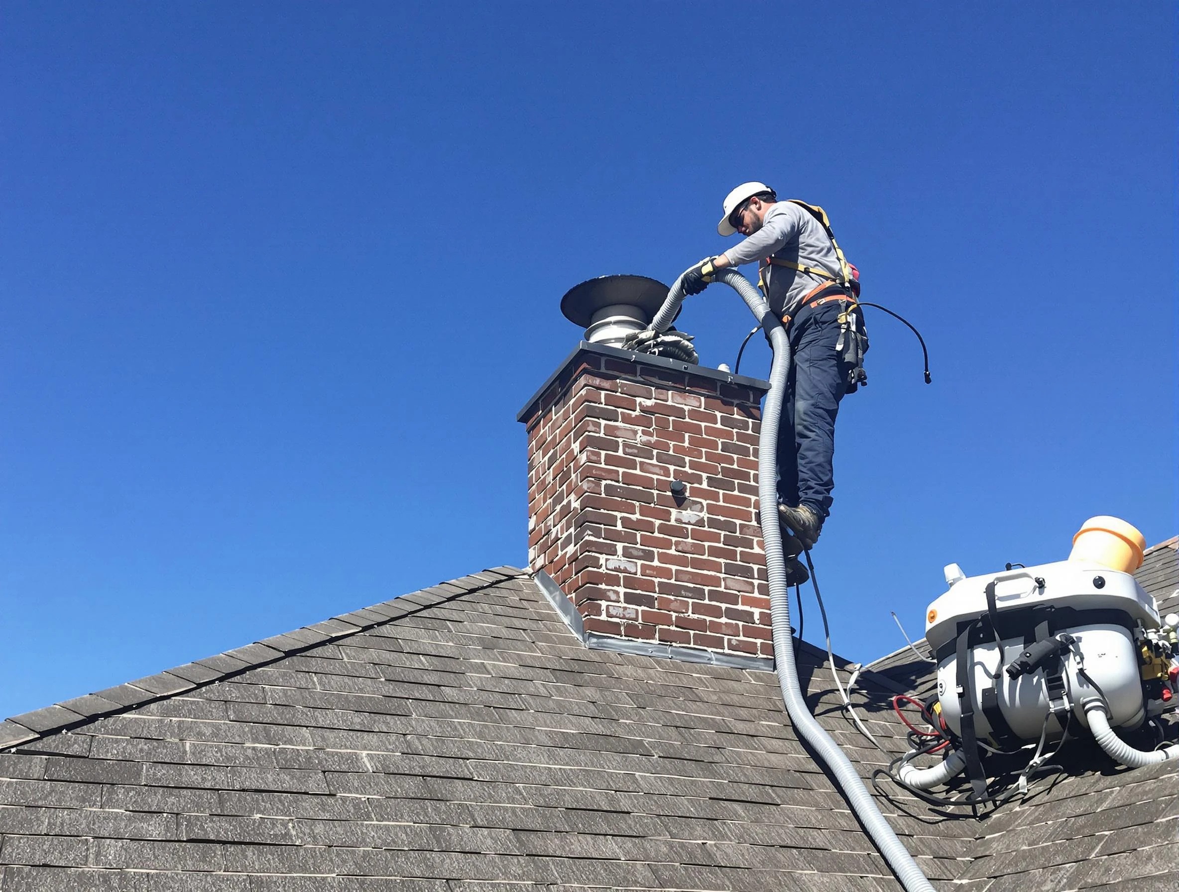 Dedicated Niwot Chimney Sweep team member cleaning a chimney in Niwot, CO