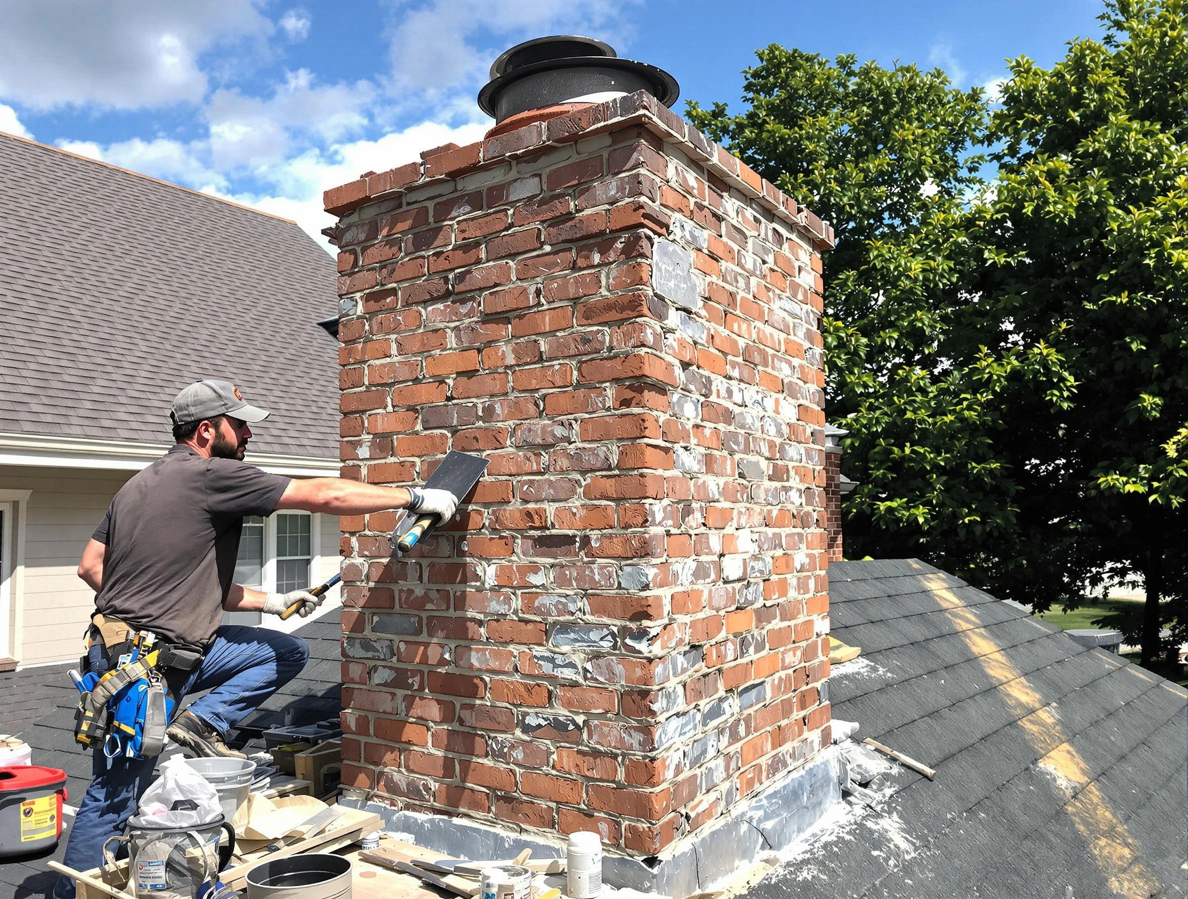 Completed chimney rebuild by Niwot Chimney Sweep in Niwot, CO