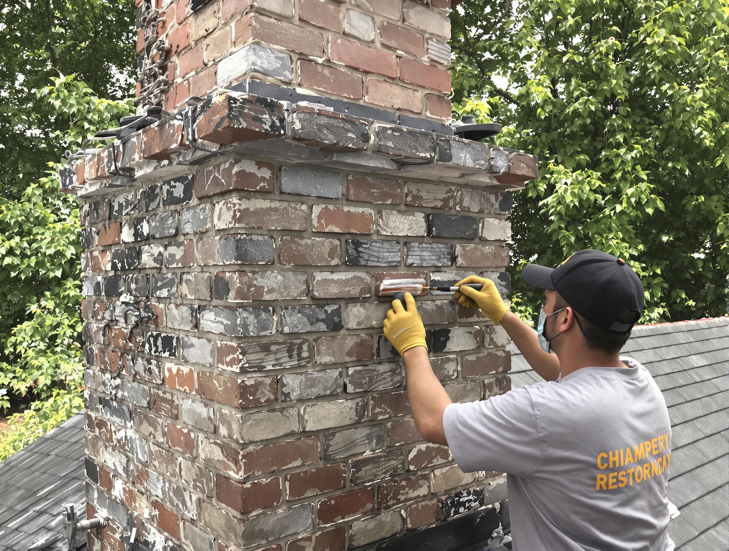 In-progress chimney restoration by Niwot Chimney Sweep in Niwot, CO